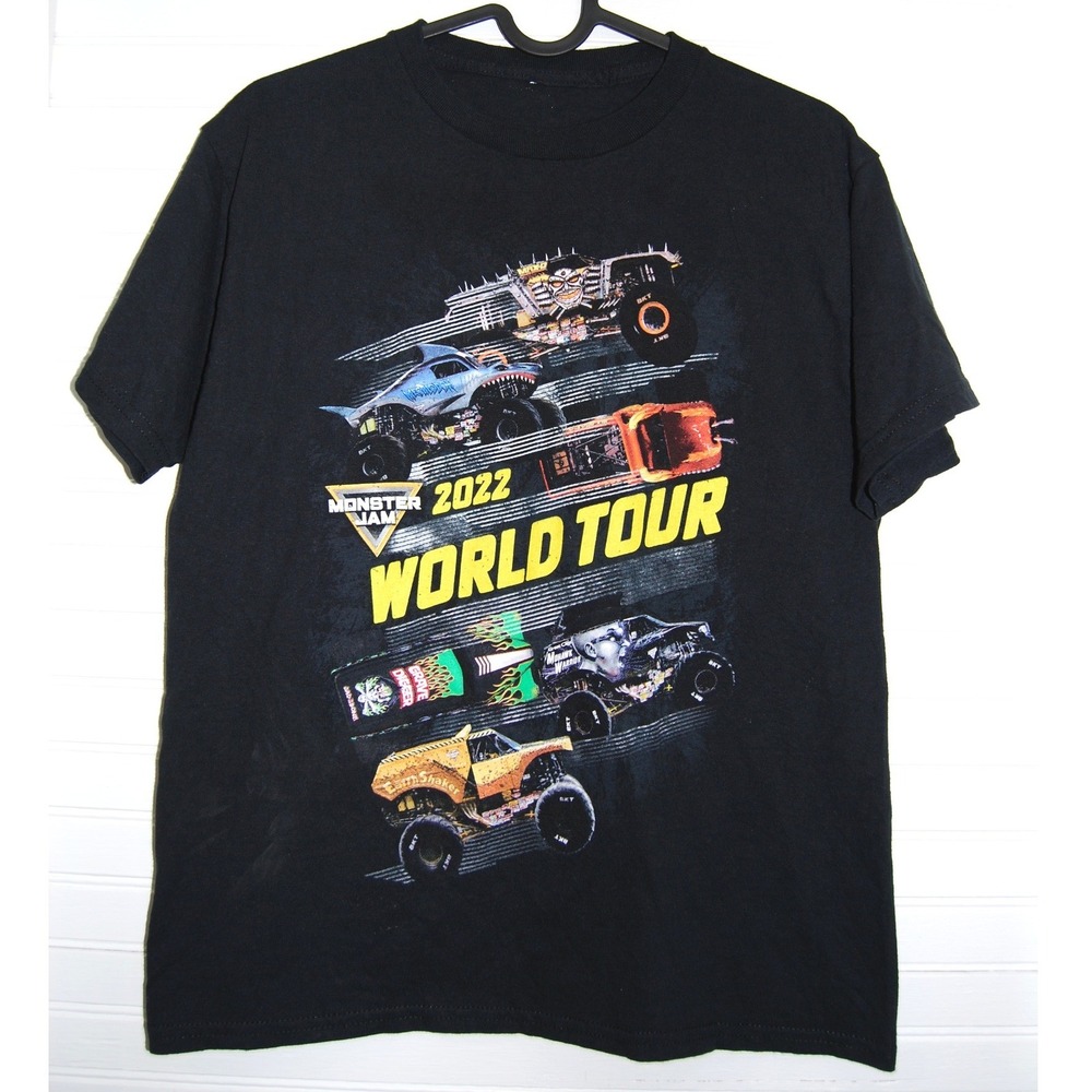 Monster Jam shirt Size Small 2022 World Tour Black Tee Trucks Bikercore Skate‎